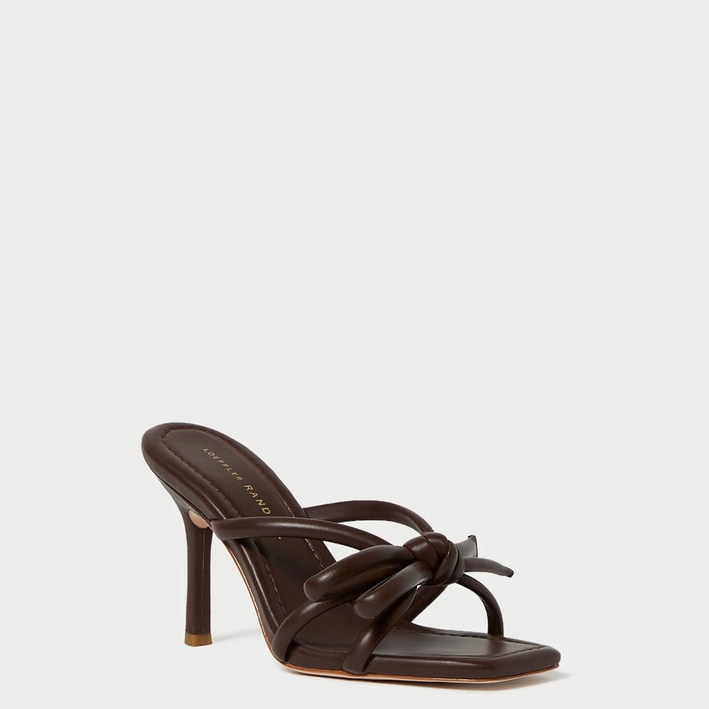 Loeffler Randall Chocolate Margi Bow Sandals, size 8.5 NIB